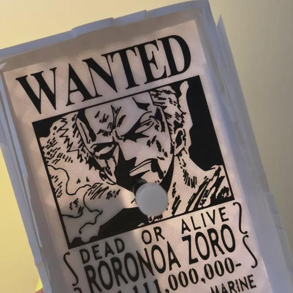 Roronoa Zoro Wanted Poster LED Lamp, One Piece Anime Room Decor, 3D Shadow Light